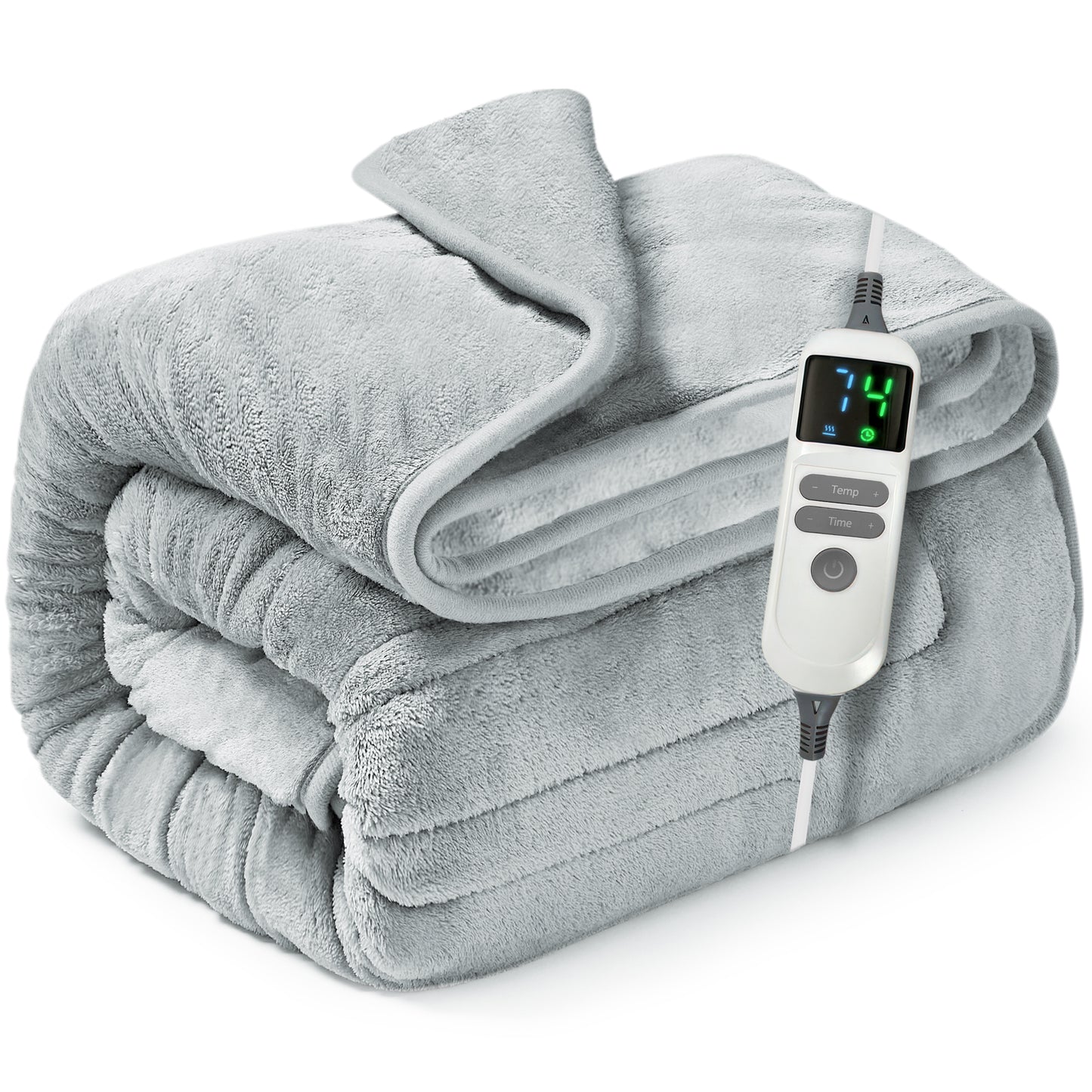 Electric Heated Throw Blanket Digital Controller Timer, 9 Heat Setting, Auto Shutoff 120W