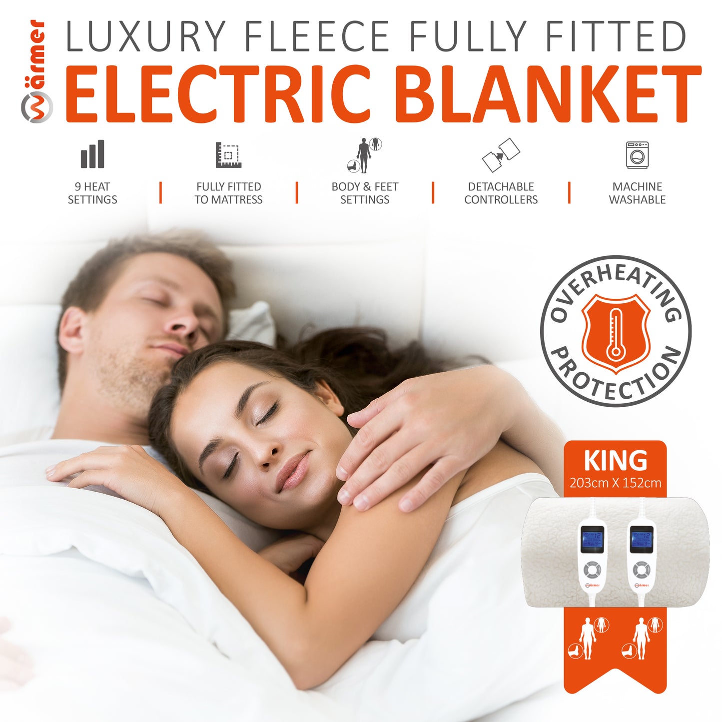 Wärmer Luxury Fleece Fully Fitted Electric Blanket