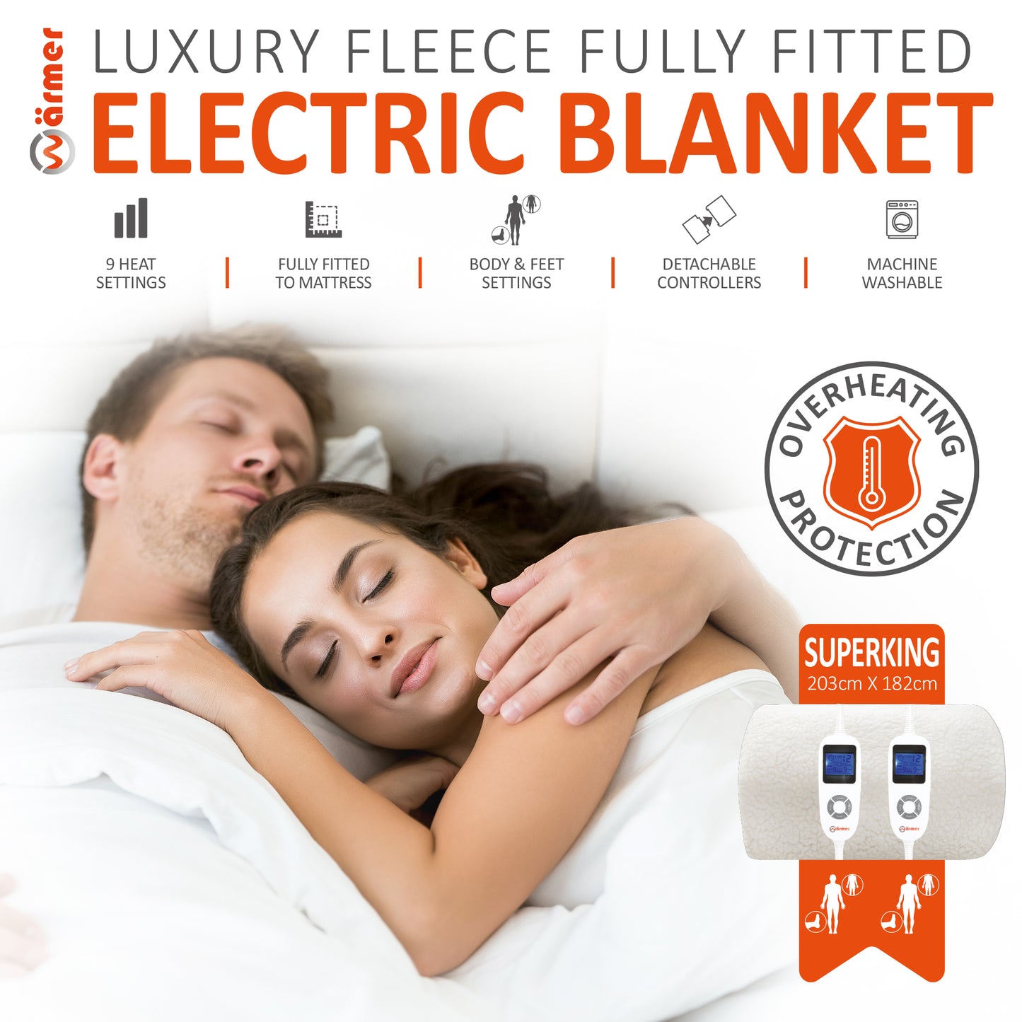 Wärmer Luxury Fleece Fully Fitted Electric Blanket