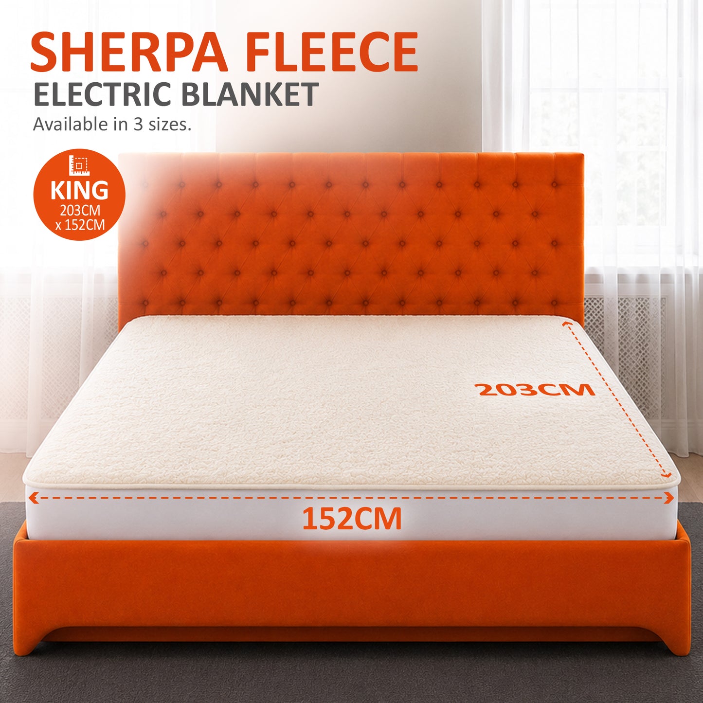 WÄRMER Luxury Fleece Electric Blanket Fully Fitted Heated Mattress Cover, Dual Controller, Machine Washable