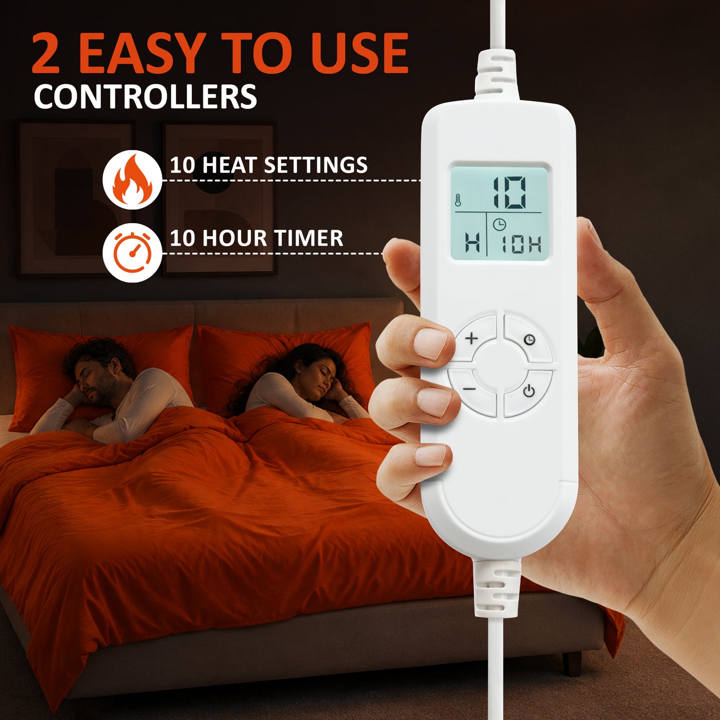 WÄRMER Luxury Fleece Electric Blanket Fully Fitted Heated Mattress Cover, Dual Controller, Machine Washable