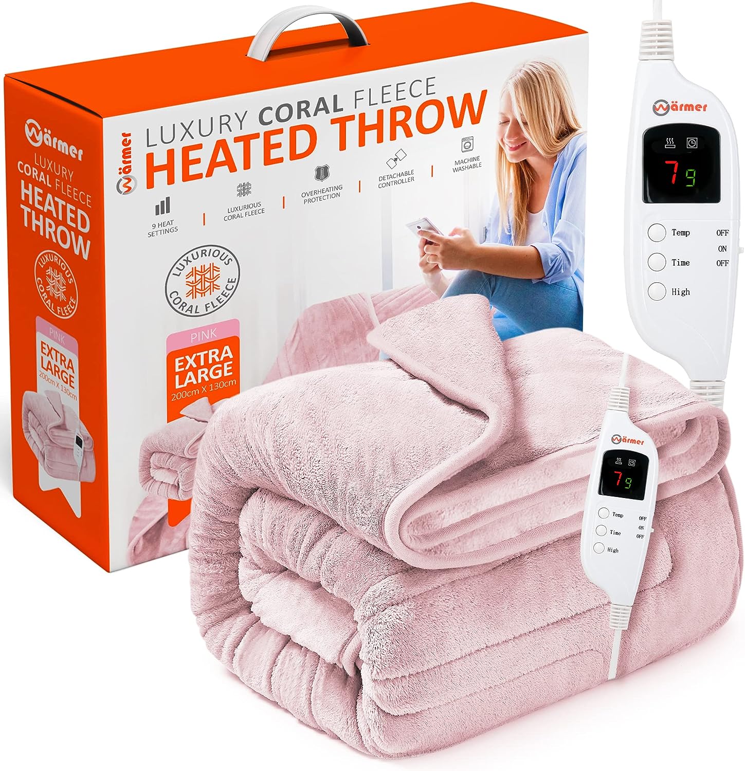 Electric Heated Throw Blanket Digital Controller Timer, 9 Heat Setting –  WärmerBlankets