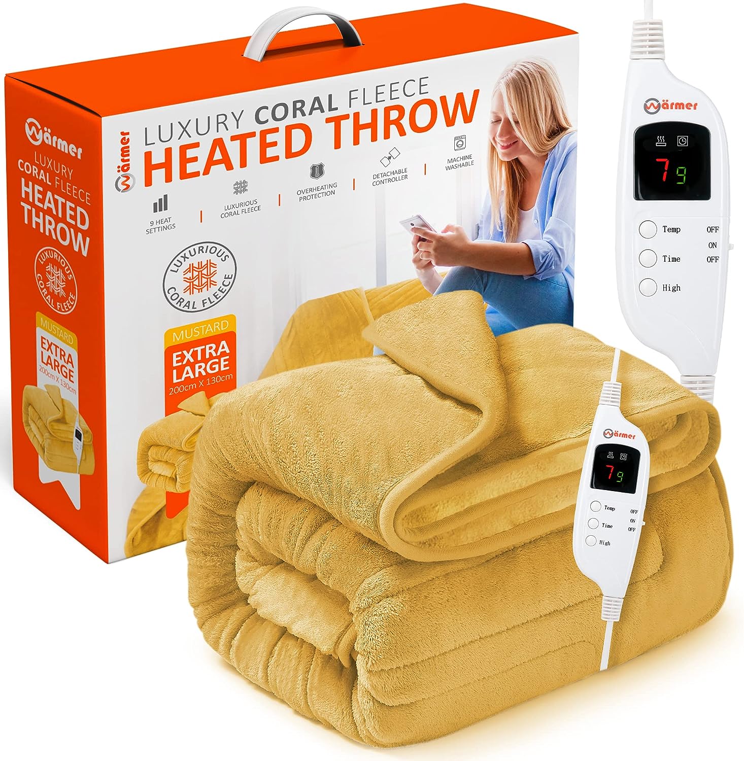 Extra large discount heated throw blanket