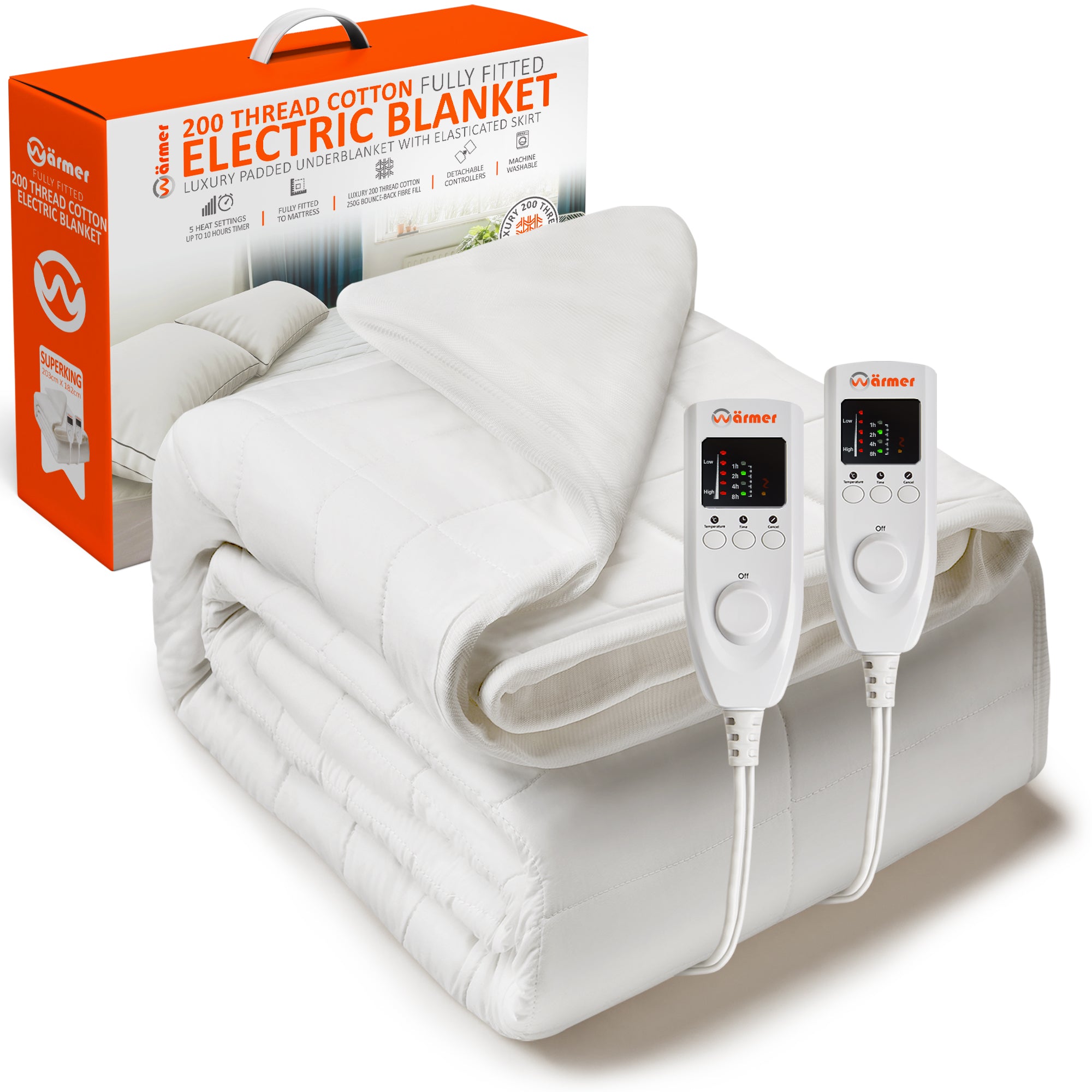 W rmer 200 Thread Cotton Fully Fitted Electric Blanket